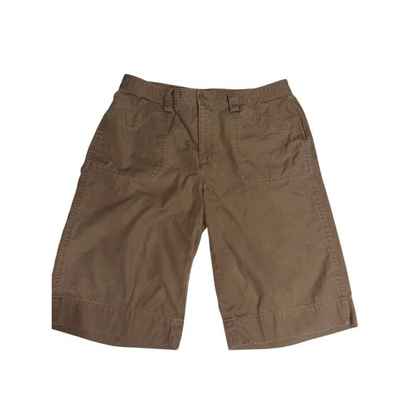 Lauren Ralph Lauren Women’s Shorts Flat Front Pockets Cotton Brown 12 Modest - Picture 1 of 7